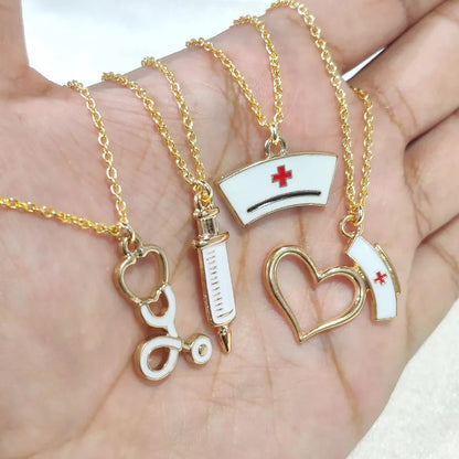 Doctor Theme Golden Charm Necklace for Women