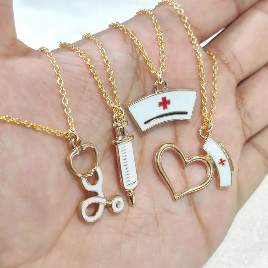 Doctor Theme Golden Charm Necklace for Women