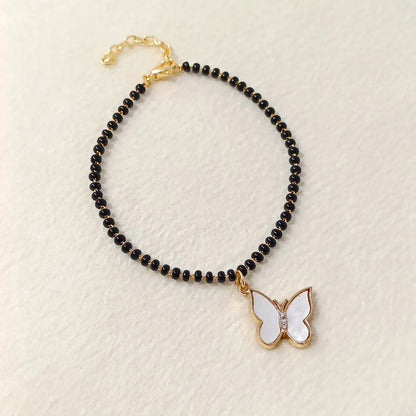 Pearl-Finish Butterfly Mangalsutra Nazariya Bracelet for Women