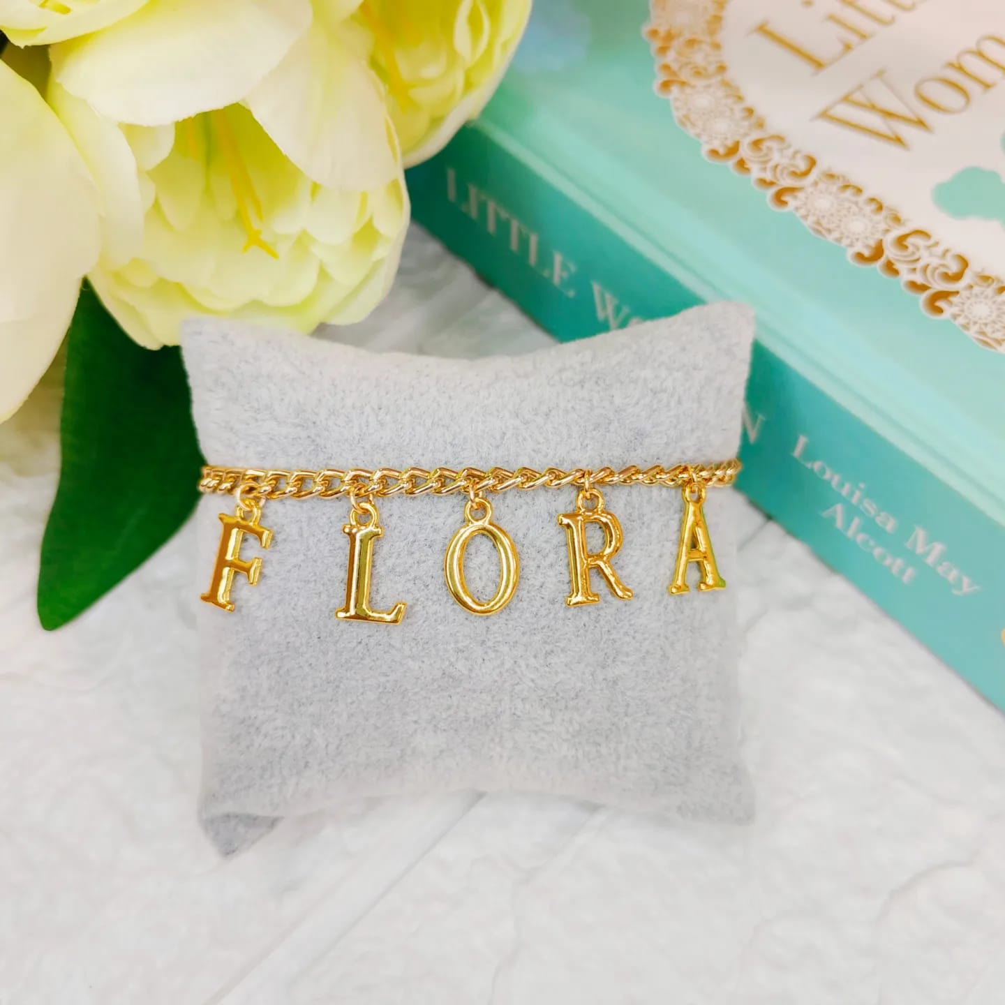 Personalized Golden Initials Name Bracelet