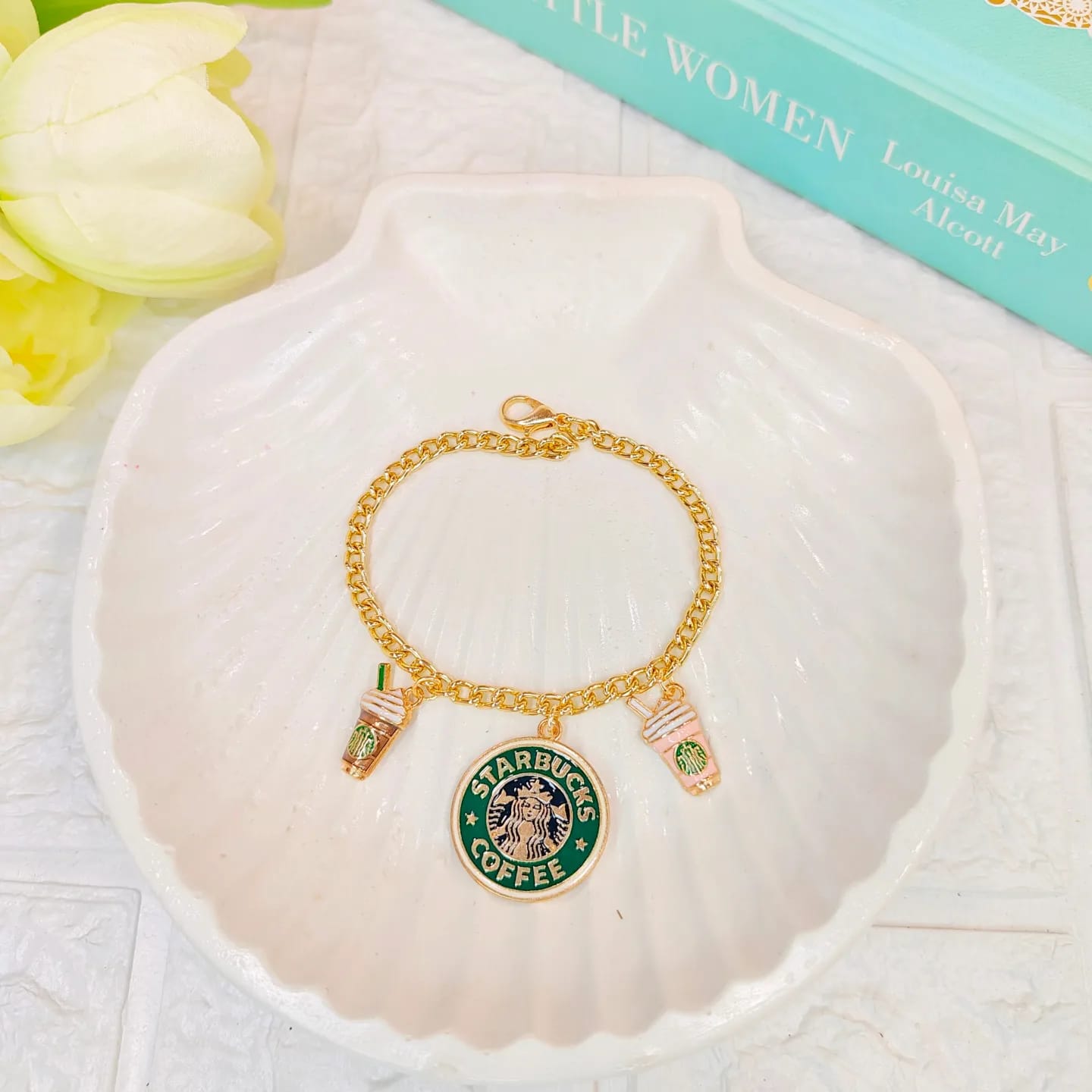 Starbucks Logo & Sipper Charms Combo Bracelet