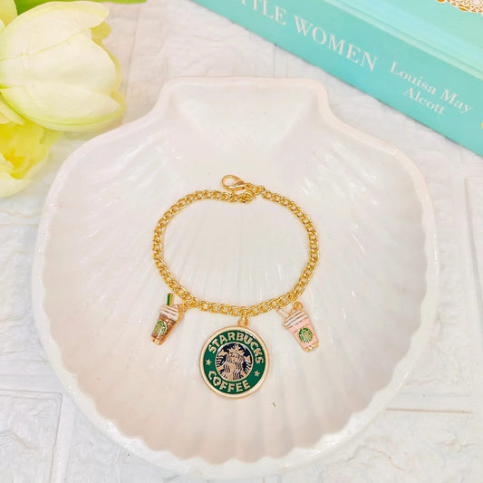 Starbucks Logo & Sipper Charms Combo Bracelet