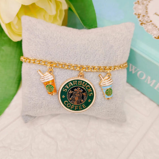 Starbucks Logo & Sipper Charms Combo Bracelet