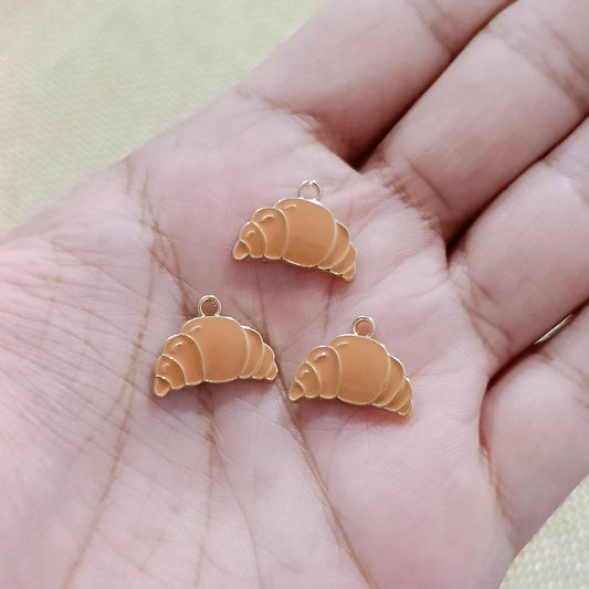 French Croissant Metal Charms