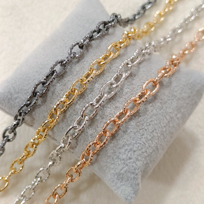 Textured Oval-Link Chain Necklace