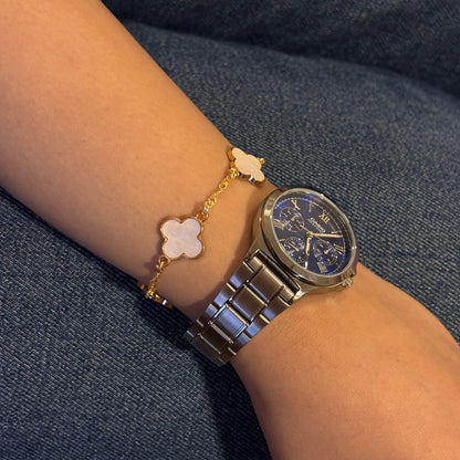 Iconic White Three Clover Bracelet for Women