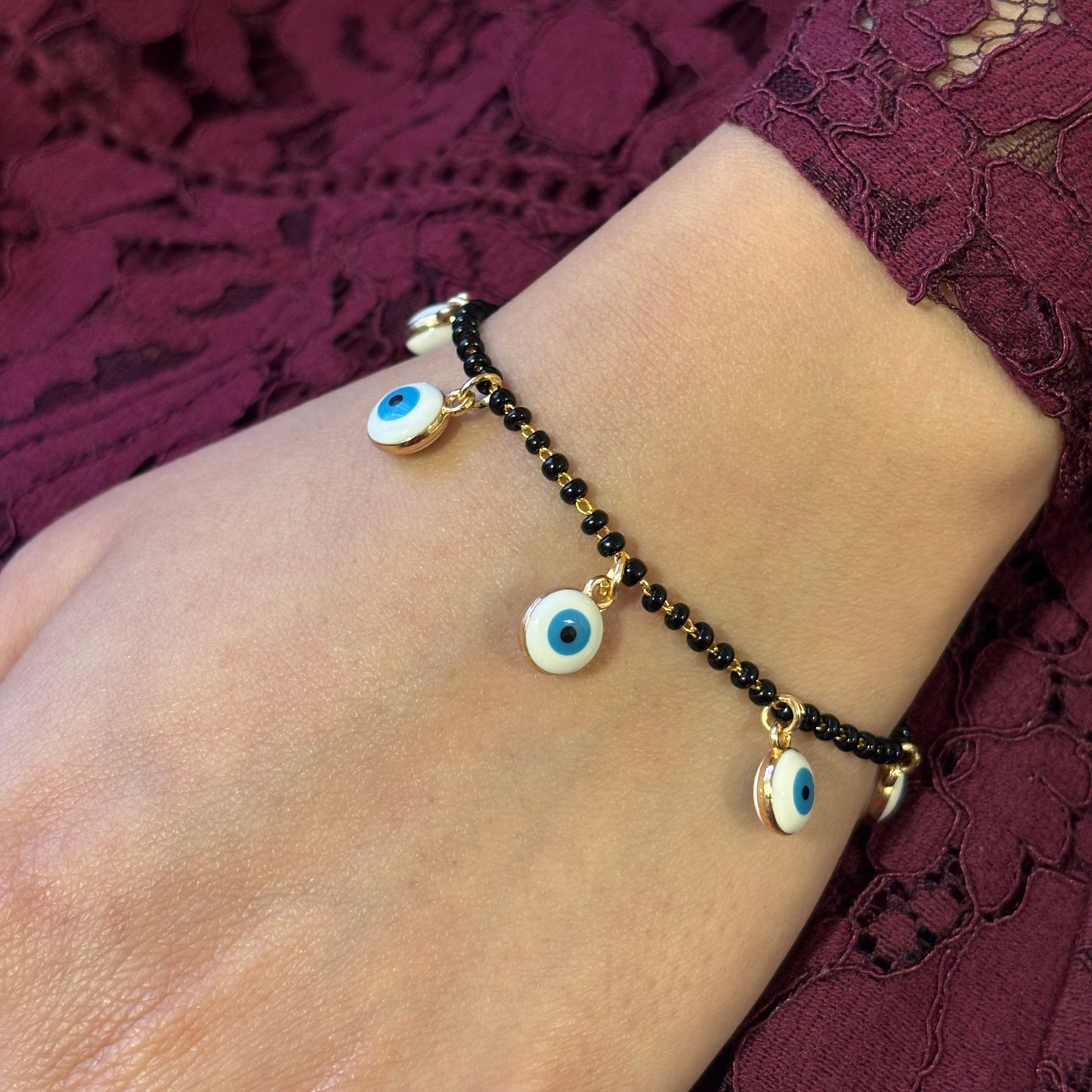 Mangalsutra Five Evil Eye Charm Bracelet for Women