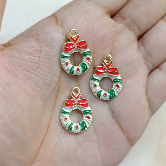 Christmas Wreath Metal Charms